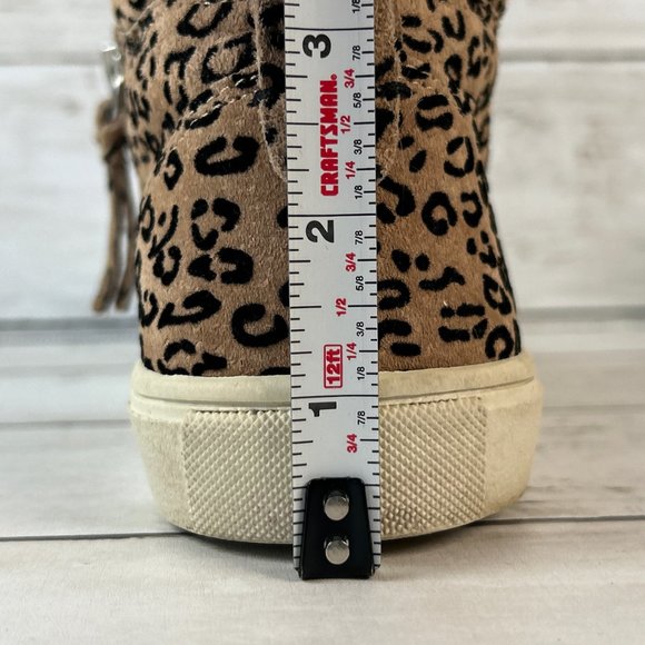 Gianni Bini Ankle Boots Womens Size 7M Brown Suede Leopard Print Double Zip Shoe - Picture 10 of 12